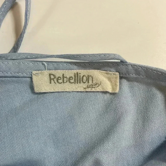 Rebellion again blue avocado/banana long sleeve cropped blouse size small - Picture 6 of 8